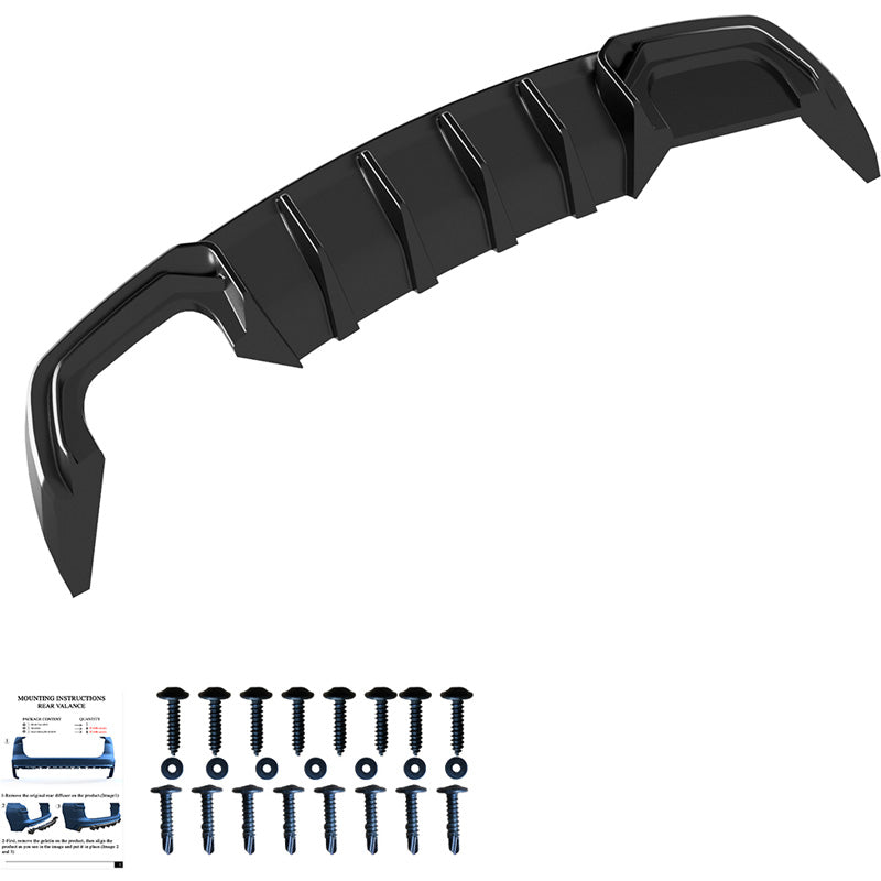 Oneway Rear Diffuser suitable for Audi A3 (8V) Sedan Facelift 2016-2020 (double exhaust L) - Gloss black