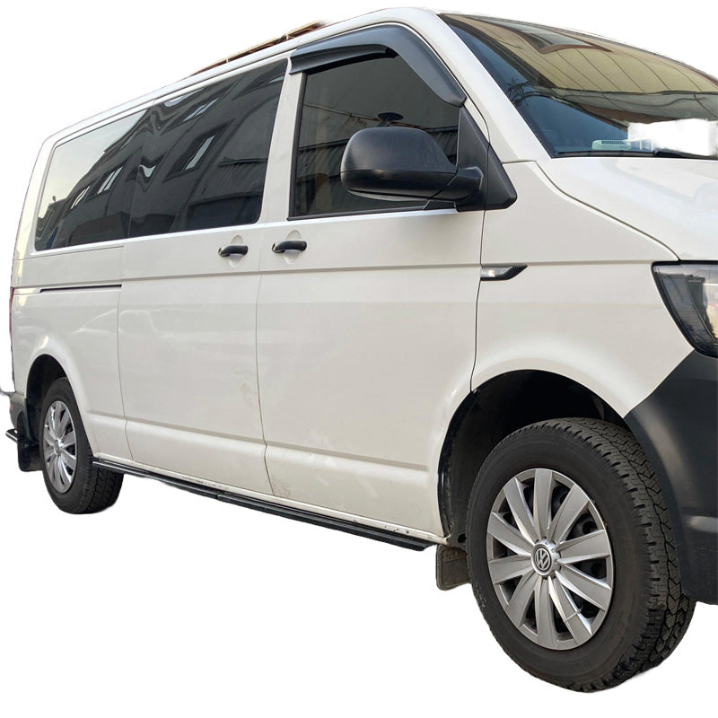 OneWay, Sideskørter, Glossy Sort, Passer til Volkswagen Transporter T6.1 (2020-2022), Kort Akselafstand – 4 dele