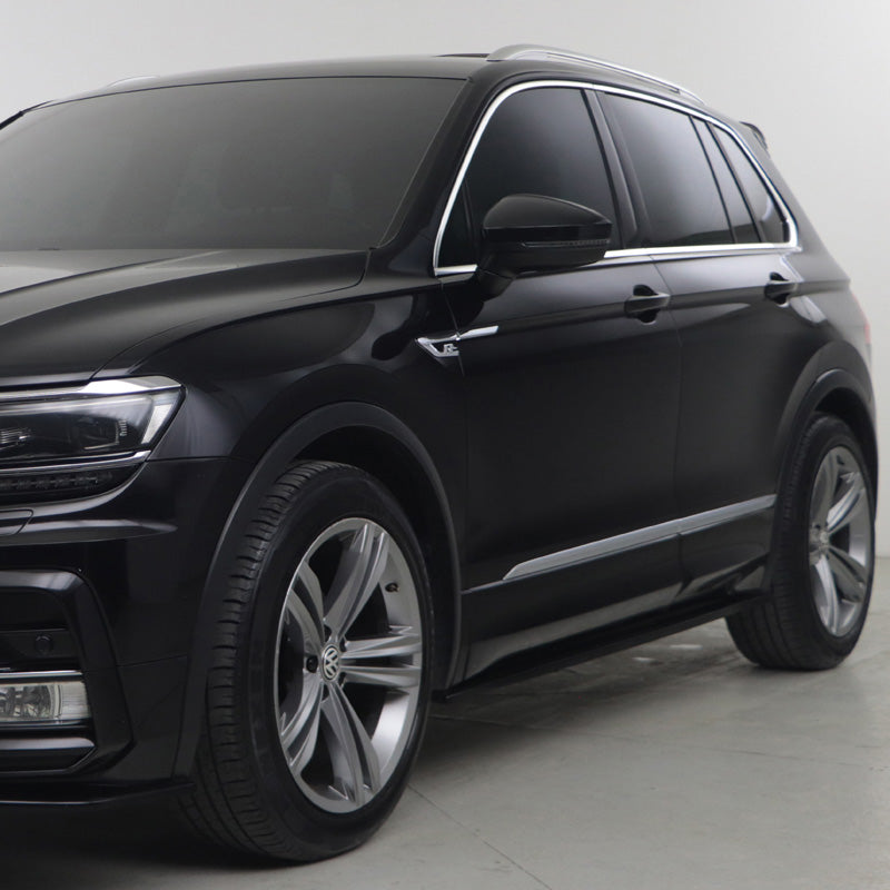OneWay, Sideskørter, Gloss sort, Passer til Volkswagen Tiguan II Allspace R-Line (2016-2020)