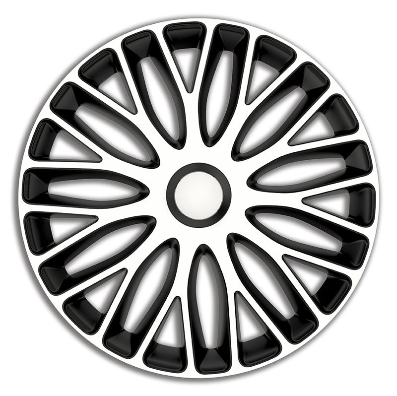 AutoStyle, Navkapslar, 4st, Mugello 15-tum vit/svart