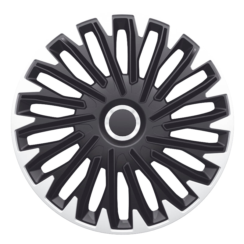 AutoStyle, Navkapslar, 4st, Quantum Pro 13-tums silver/svart + kromring