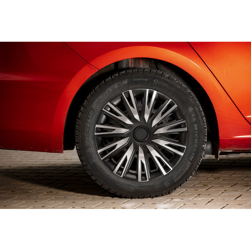 AutoStyle, Hjulkapselsæt 'Copra', Alu/Sort, 16-inch, Sæt af 4