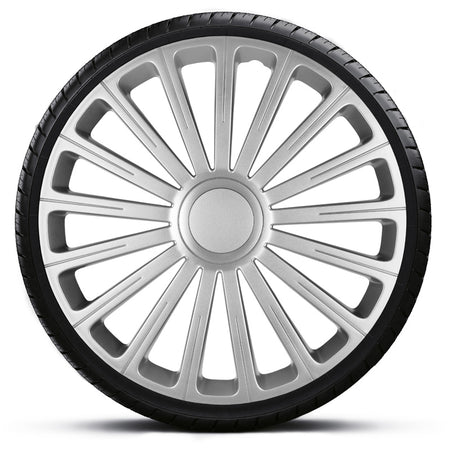 AutoStyle, Hjulkapselsæt, Radical, 15-tommer Sølv, Sæt af 4