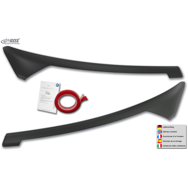 RDX Head light spoilers suitable for Ford Transit Courier & Tourneo Courier 2023- (with LED indicators & DRL) (ABS)