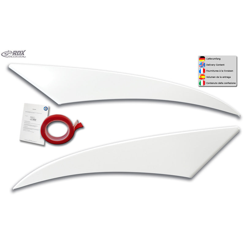 RDX Racedesign, Øjenskygger, ABS Glanshvid, Passer til Volkswagen Crafter 2006-2017