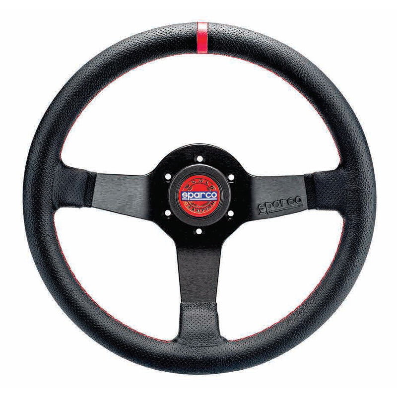 Sparco, Universal Sports Steering Wheel Champion - Svart Läder - 330mm