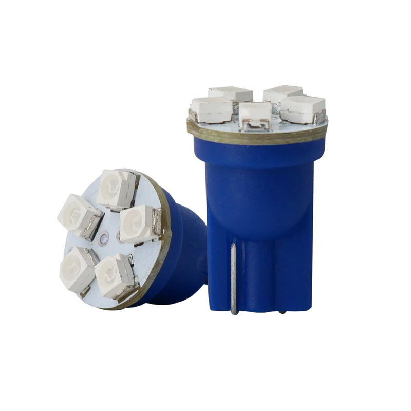 Simoni Racing, 6-LED 'Hyper Multi' Ljuskälla T10 - Blå - Set med 2 st.