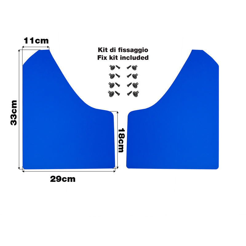 Simoni Racing Universal mud flaps set - Black - incl. mounting screws - Blue ABS