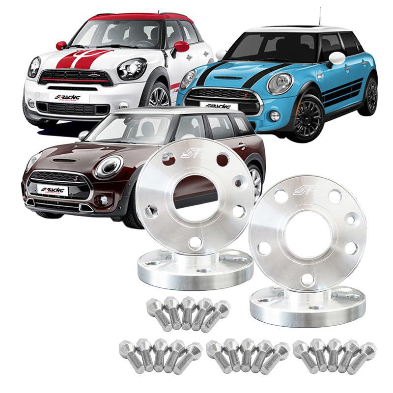 Simoni Racing Aluminium Wheel Spacer Kit - 2x15mm(FA) - 2x18mm(RA) (Hub 66,6mm) including wheel bolts - suitable for Mini various