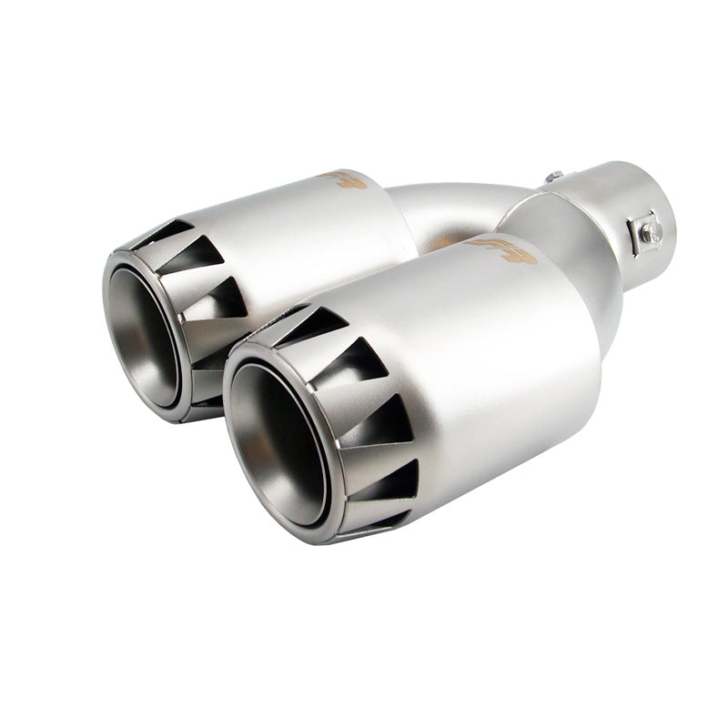 Simoni Racing Exhaust Tip Double Round Inox - Titanium Jet Engine Design 185x88xL245mm - Installation ->39-63mm