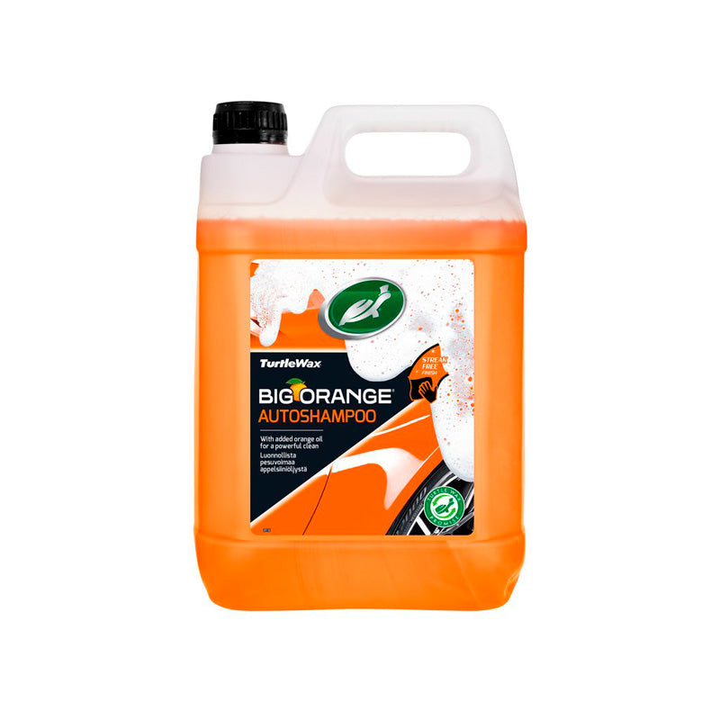 Turtle Wax, Big Orange Bilvask Shampoo, 5L, Effektiv rengøring med strålende glans